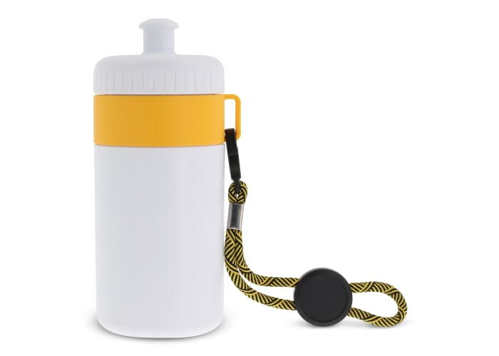 Bidon sport personnalisable 500 ml Blanc / Jaune